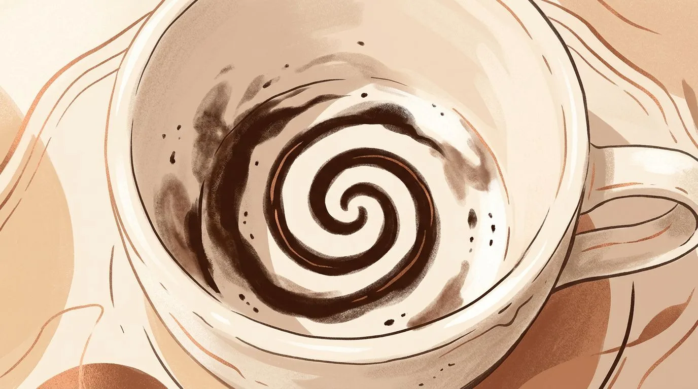 Türk kahvesi fincanının telvesinde beliren Spiral şekli