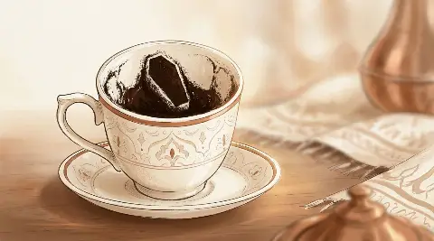 Türk kahvesi fincanının telvesinde beliren Tabut şekli