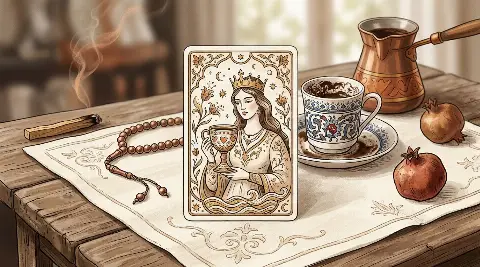 Katina falında Kupa Kızı kartının görseli