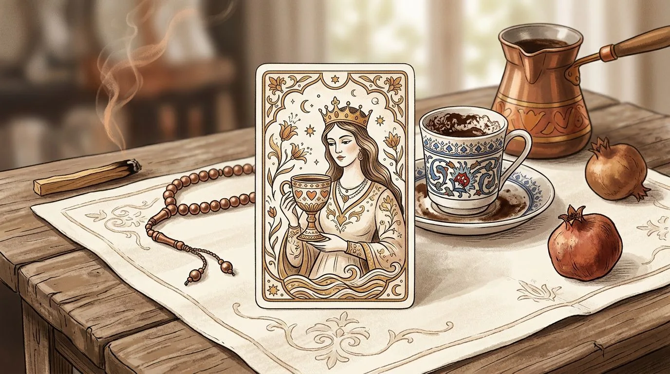 Katina falında Kupa Kızı kartının görseli