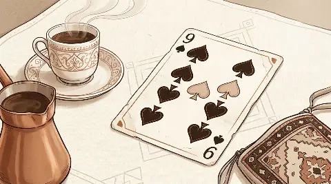Katina falında Maça Dokuzlusu kartının görseli