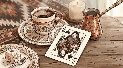 Katina falında Maça Kızı kartının görseli