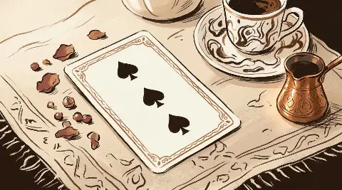 Katina falında Maça Üçlüsü kartının görseli