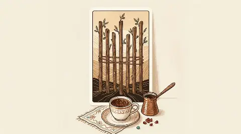 Asa Dokuzlusu tarot kartının sembolik illüstrasyonu