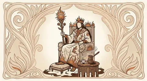 Asa Kralı tarot kartının sembolik illüstrasyonu