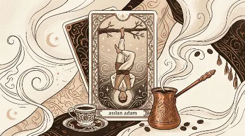 Asılan Adam tarot kartının sembolik illüstrasyonu