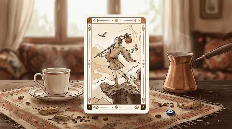 Deli tarot kartının sembolik illüstrasyonu