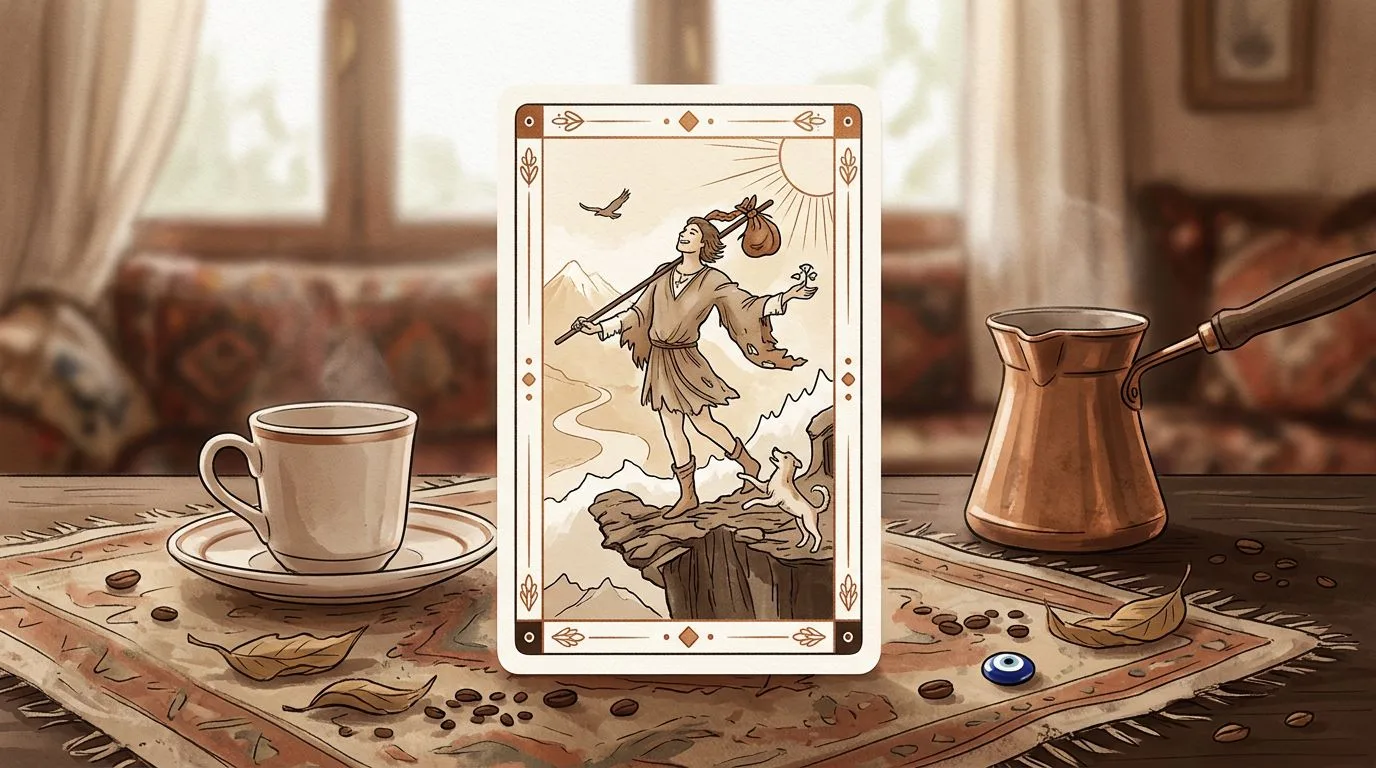 Deli tarot kartının sembolik illüstrasyonu