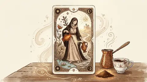 Denge tarot kartının sembolik illüstrasyonu