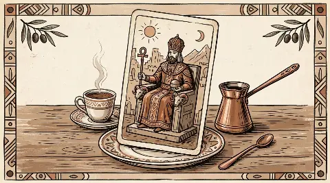 İmparator tarot kartının sembolik illüstrasyonu