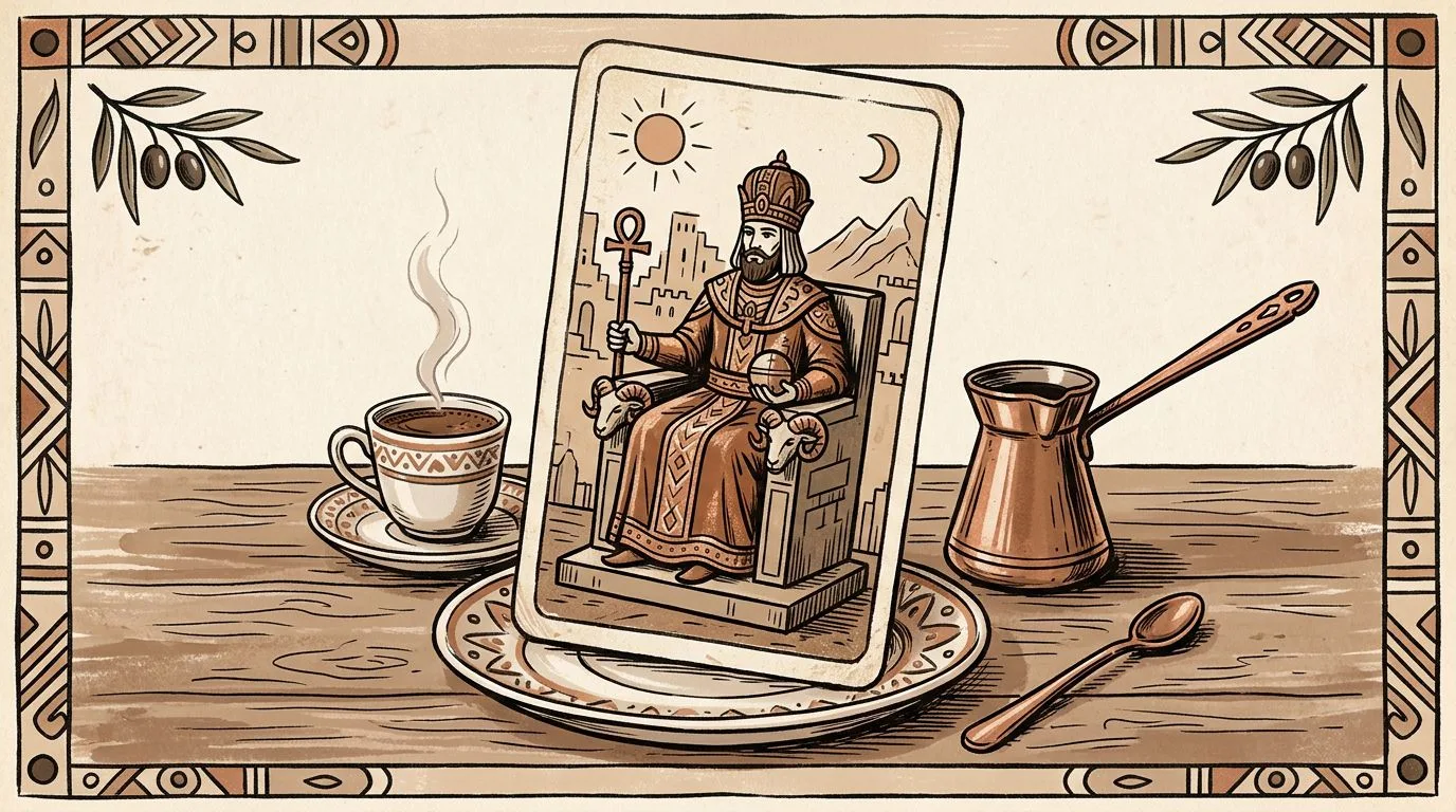 İmparator tarot kartının sembolik illüstrasyonu