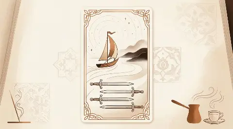Kılıç Altılısı tarot kartının sembolik illüstrasyonu