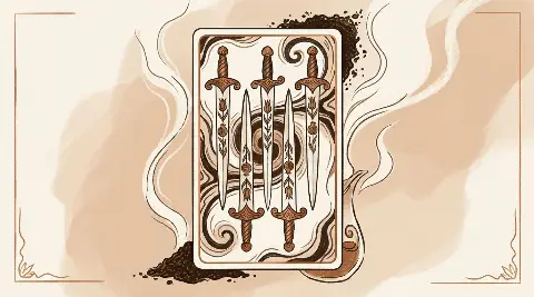 Kılıç Beşlisi tarot kartının sembolik illüstrasyonu