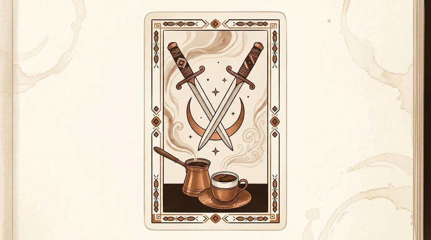 Kılıç İkilisi tarot kartının sembolik illüstrasyonu