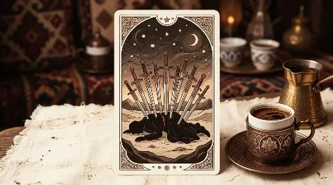 Kılıç Onlusu tarot kartının sembolik illüstrasyonu