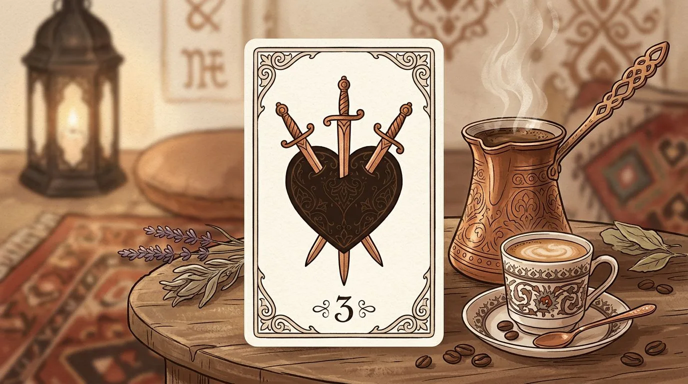 Kılıç Üçlüsü tarot kartının sembolik illüstrasyonu