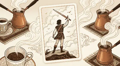 Kılıç Uşağı tarot kartının sembolik illüstrasyonu