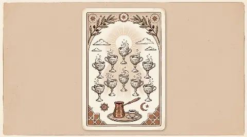 Kupa Onlusu tarot kartının sembolik illüstrasyonu