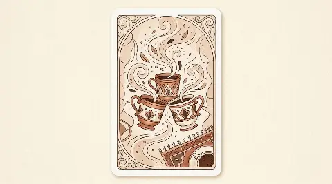 Kupa Üçlüsü tarot kartının sembolik illüstrasyonu