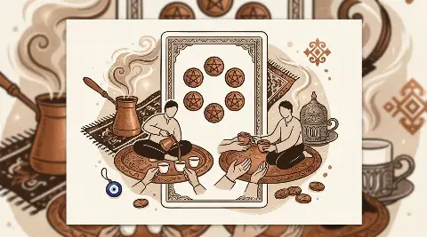 Tılsım Altılısı tarot kartının sembolik illüstrasyonu
