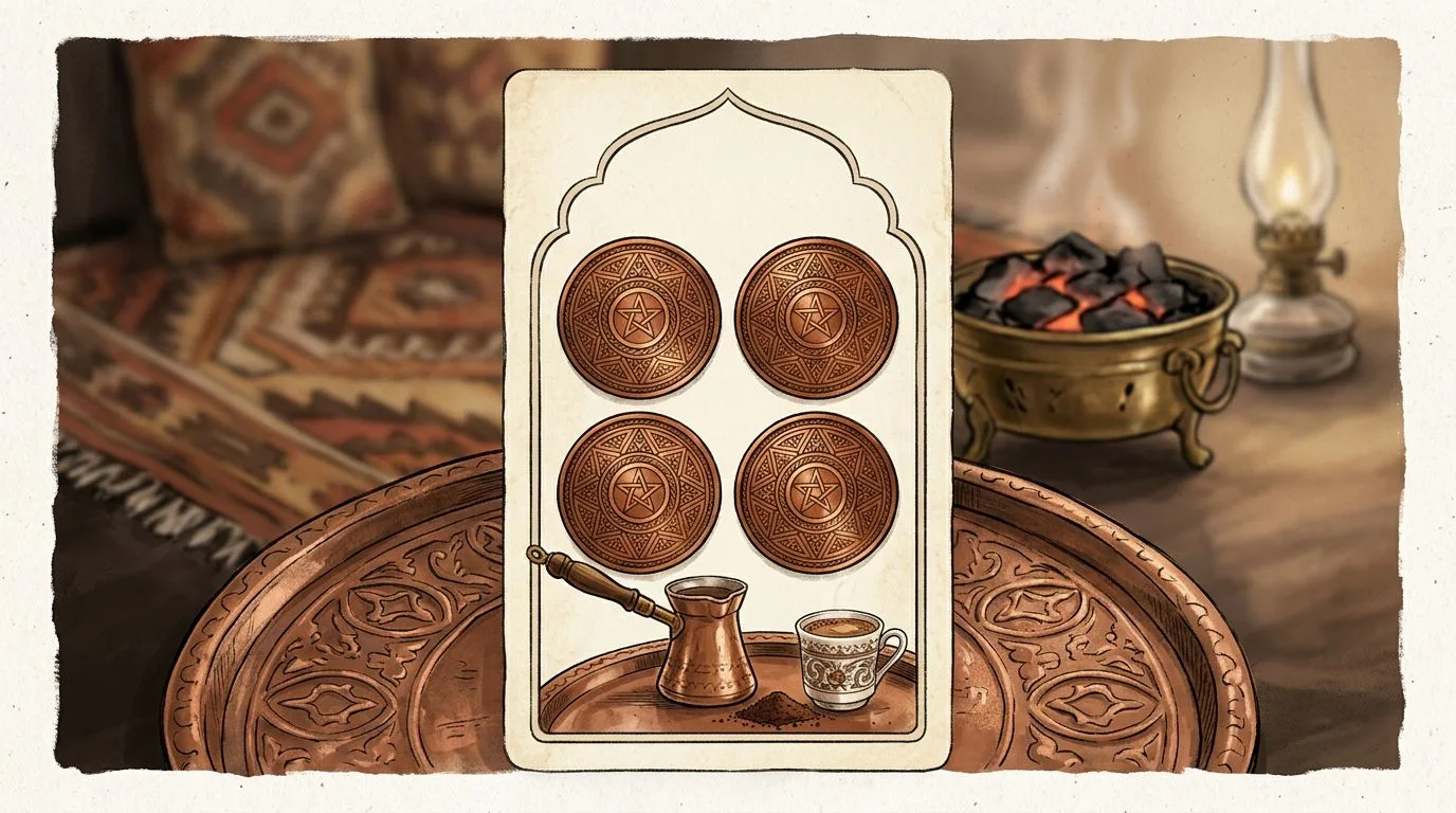Tılsım Dörtlüsü tarot kartının sembolik illüstrasyonu