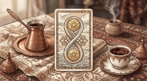 Tılsım İkilisi tarot kartının sembolik illüstrasyonu