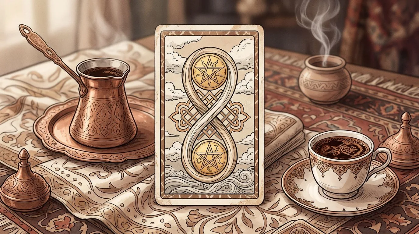 Tılsım İkilisi tarot kartının sembolik illüstrasyonu