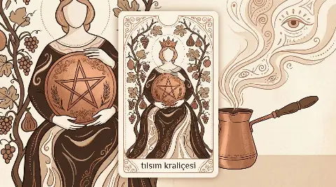 Tılsım Kraliçesi tarot kartının sembolik illüstrasyonu