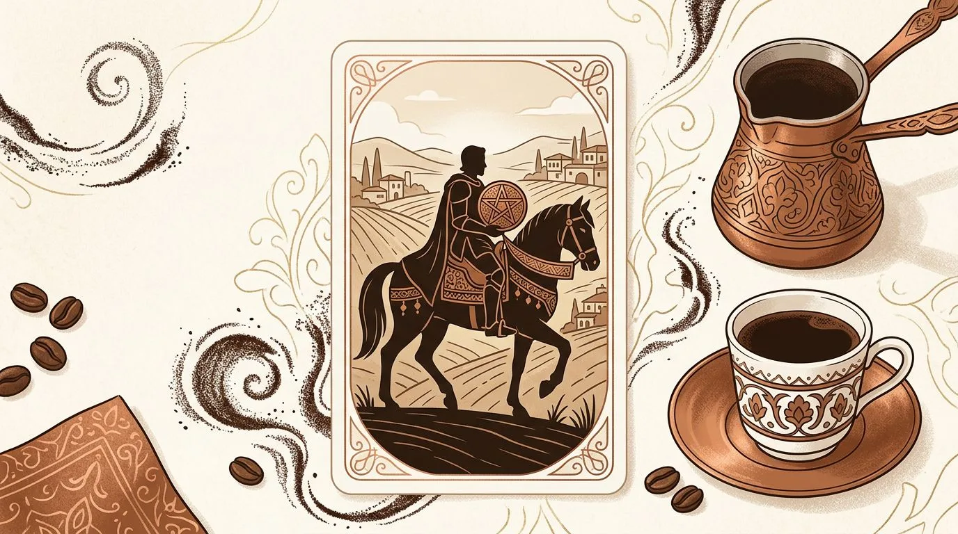 Tılsım Şövalyesi tarot kartının sembolik illüstrasyonu