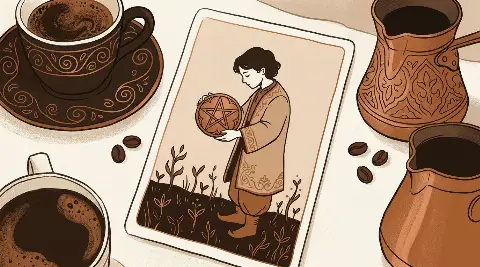 Tılsım Uşağı tarot kartının sembolik illüstrasyonu