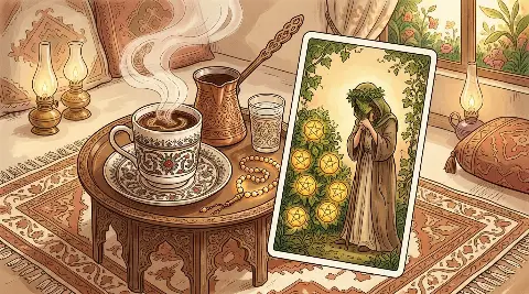 Tılsım Yedilisi tarot kartının sembolik illüstrasyonu